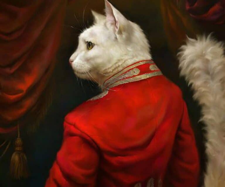 Hermitage müzesinde kedileri tasvir eden bir tablo