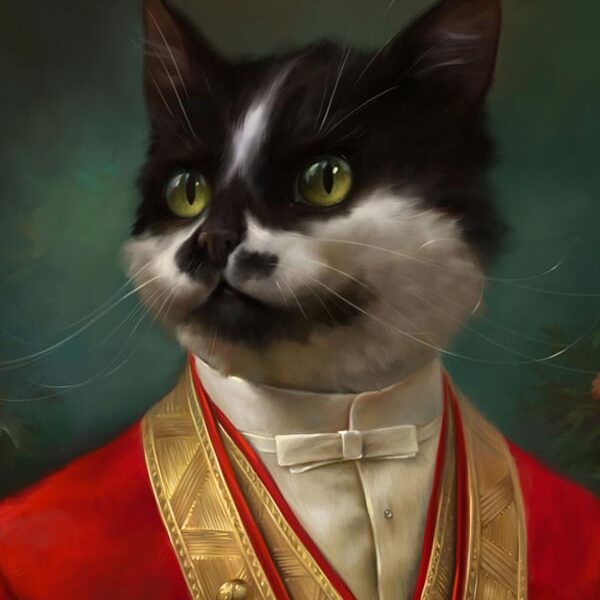 Hermitage kedilerini tasvir eden tablo