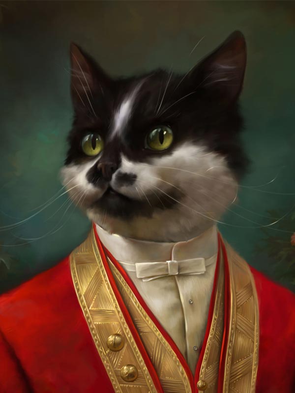 Hermitage kedilerini tasvir eden tablo